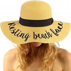 C.C Sun Hats Fun Verbiage Elegant Wide Brim 4 Summer Derby Beach Pool Floppy (R) 818018023351 eb-97043146